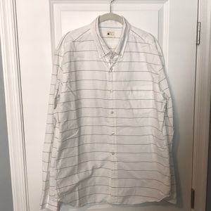 J. Crew White Oxford XL striped
